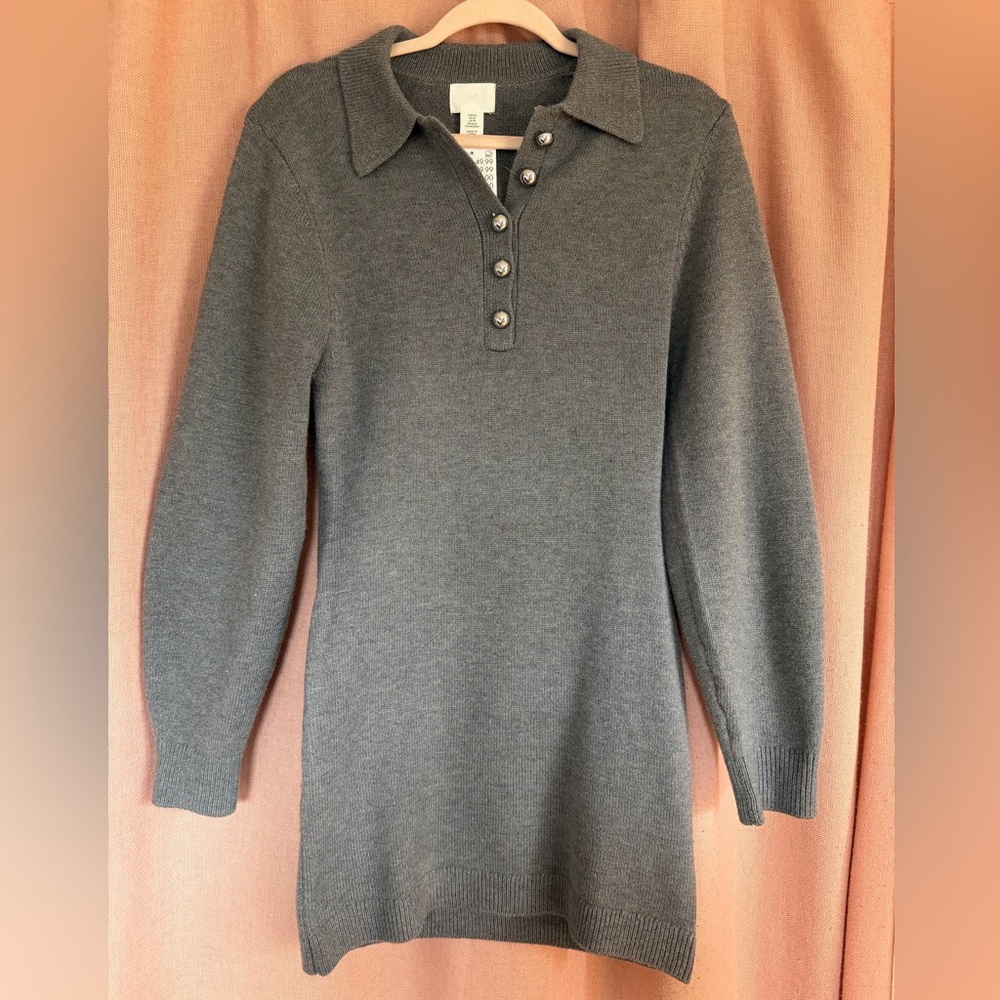 H&M Charcoal Long Sleeve Dress